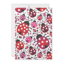 Lady bug love kids party invitation