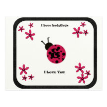 Lady Bug Love Post Card