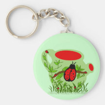 Lady bug tea pot key chain