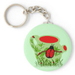 Lady bug tea pot key chain keychains