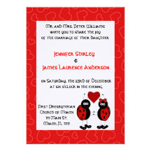 Lady Bug Wedding Invitation