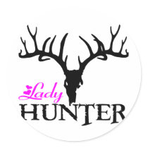 LADY DEER HUNTER ROUND STICKERS