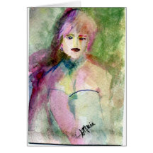 Lady Di whimsical portraiture Card