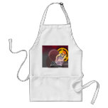 Lady DJ Spinning Vinyl On Decks Retro Grunge Apron
