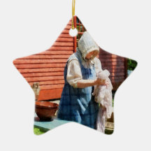 Lady Doing Laundry Christmas Tree Ornament