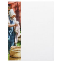 Lady Doing Laundry Letterhead Template