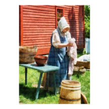 Lady Doing Laundry Personalized Announcements