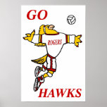 Lady GHawk Volleyball Mascot Poster