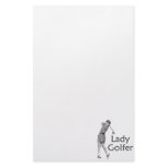 Lady Golfer Grey Logo stationery
