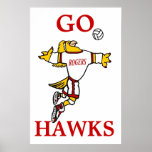 Lady Hawk Volleyball Player Poster