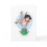 Lady in a Golf Tee Greeting Cards