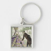 Lady in a Lilac Dress Promenades in the Gardens of Key Chains