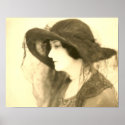 lady in black hat poster posters