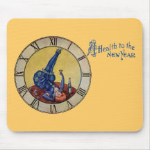 Lady in Blue Toasts the New Year Mouse Pad