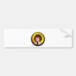 Lady in Circle Bumper Stickers
