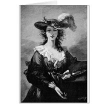 Lady in Feathered Hat, Greeting Card