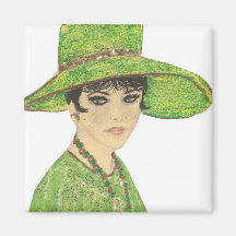 Lady In Green Fridge Magnet