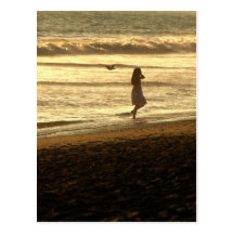 Lady in Ocean Postcard