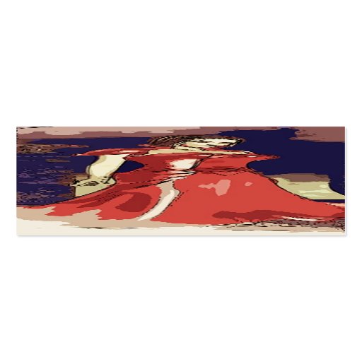 Lady in red Bookmark Business Card Template