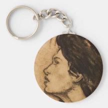 Lady in Sepia Key Chain
