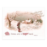 Lady in Snow in Religious Christmas Card Post Cards