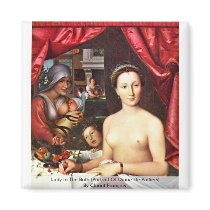 Lady In The Bath (Portrait Of Diane De Poitiers) Fridge Magnet