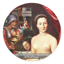 Lady In The Bath (Portrait Of Diane De Poitiers) Round Sticker