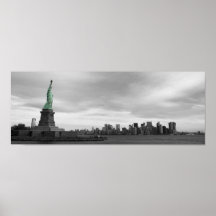 Lady Liberty and NY skyline Posters