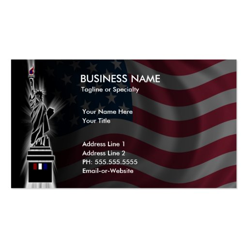 lady liberty business cards
