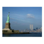 Lady Liberty & Twin Towers World Trade Centre NYC Postcard