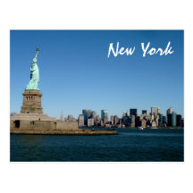 Lady Liberty Watches Over NYC (colour) Post Cards