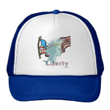 Lady Libery and Flag Cap Trucker Hats