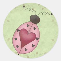 Lady Love Bug Valentine Stickers