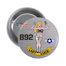 Lady Luck WWII Nose Art Pinback Buttons