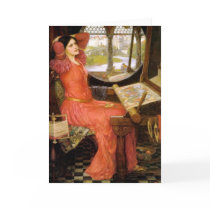 Lady of Shalott  Sitting at Her Desk Greeting Cards