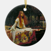 Lady of Shalott with Flowing Hair Christmas Ornament
