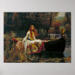 Lady of Shalott with Flowing Hair Poster