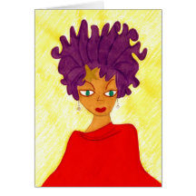 Lady Purple Greeting Cards