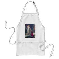 Lady queen knighting knight antique painting aprons