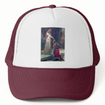 Lady queen knighting knight antique painting trucker hat