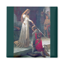 Lady queen knighting knight antique painting magnets
