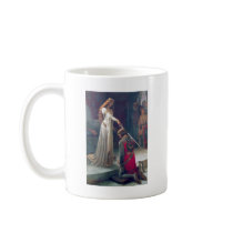 Lady queen knighting knight antique painting coffee mugs