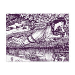 Lady Reading beside a pond Postcard