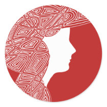 Lady Red Stickers