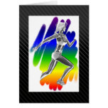 Lady Runner Rainbow Greetings Card