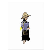 Lady Shopping Postcards