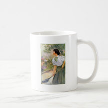 Lady Shoveling Dirt in Flower Bed Mug