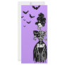Lady Skelly with Bats Rack Card