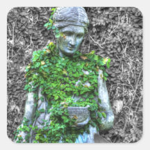 Lady Statue Square Sticker