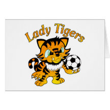 Lady Tigers Soccer Greeting Card